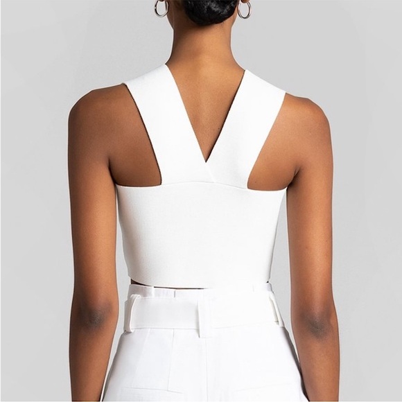 ALC 90s Square Neck Compact Knit Sleeveless Racerback  Crop Top XS - Picture 7 of 13